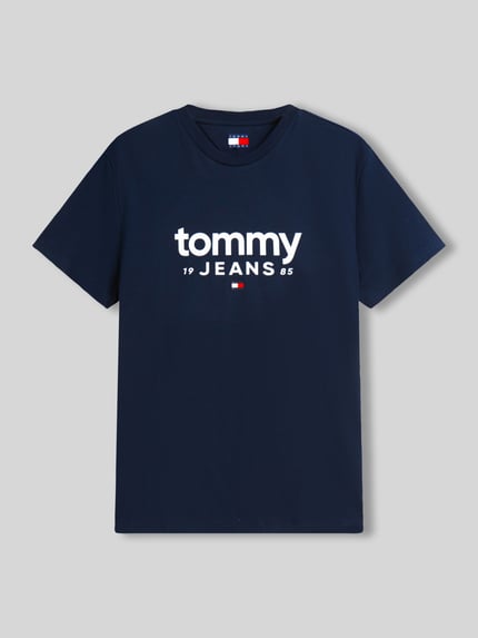 Tommy Jeans relaxed fit T-shirt van puur katoen met labelopschrift Marineblauw - 2