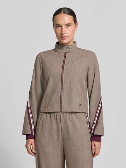 Liu Jo Sport Regular fit jack met viscose met model 'GIACCA' Middenbruin - 4