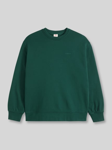 Levi's® Relaxed Fit Sweatshirt aus Baumwoll-Mix Modell 'SWEATS CREW' Dunkelgruen 2