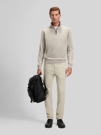 BOSS Orange Regular Fit Troyer aus reiner Baumwolle Modell 'Zetrust' Beige 1