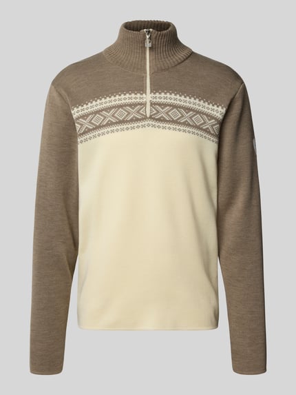Dale of Norway Wollpullover mit Troyer-Kragen Modell 'Dalestolen' Sand 2