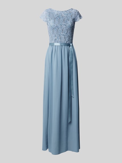 SWING Abendkleid mit Paillettenbesatz Hellblau 2