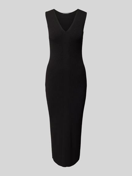 COMMA Strickkleid mit V-Ausschnitt Black 2