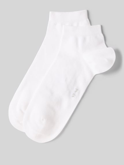 Produktfoto, Socken mit geripptem Abschluss im 2er-Pack von Falke in Weiß, Baumwoll-Mix mit Stretch-Anteil, körpernaher Schnitt, weiche Struktur.