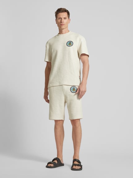 Carlo Colucci Regular Fit Shorts mit Label-Patch Beige 1