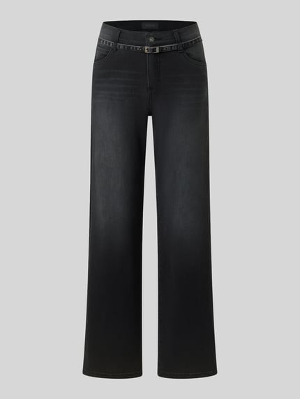 ANGELS Wide leg jeans van katoenmix in 5-pocketmodel Lichtgrijs - 2