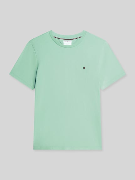 Tommy Hilfiger męski t-shirt o kroju regular fit z czystej bawełny Jasnozielony 2