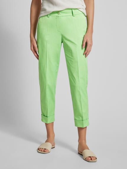Raffaello Rossi Slim fit chino met verkort model, model 'DORA' Groen - 4