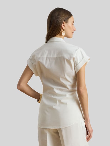 Lauren Ralph Lauren Bluzka z bawełnianej mieszanki, krój regular fit Biały 5