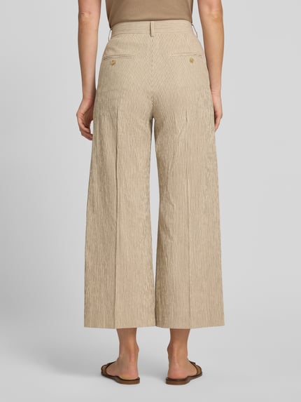 Weekend Max Mara Spodnie o kroju regular fit z mieszanki bawełny i lnu, szerokie, model 'MARINA' Piaskowy 5