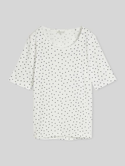 Tom Tailor Regular Fit T-Shirt aus reiner Baumwolle Weiss 2