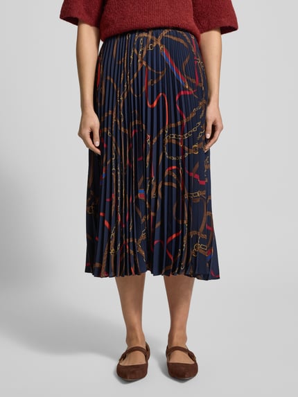 Lauren Ralph Lauren Midirock mit Plisseefalten Marine 4