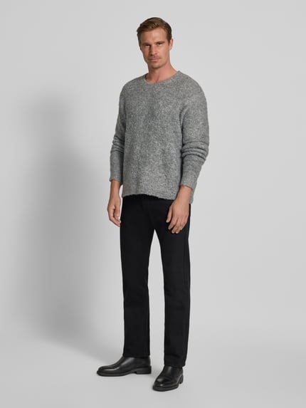 WOODBIRD Loose Fit Strickpullover mit Woll-Anteil Modell 'Kurt' Graphit 1