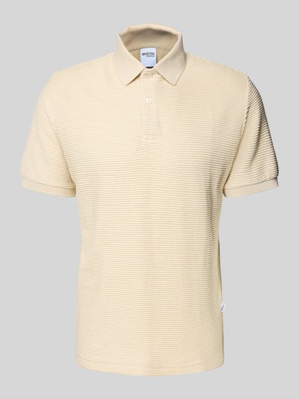 Selected Poloshirt mit kurzer Knopfleiste Modell 'JAY' Sand 2