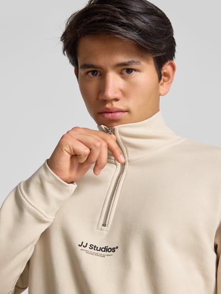 JACK & JONES Troyer mit Troyer-Kragen Modell 'SOHO' Beige 3