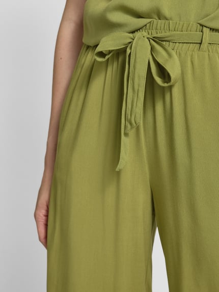 Soyaconcept Culotte van viscose met strikceintuur Groen - 3