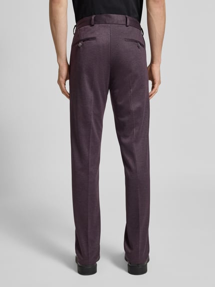 Zuitable Slim fit broek met vetersluiting, model 'SpartaFlex' Aubergine - 5