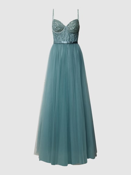 Laona Abendkleid mit Herz-Ausschnitt Schilf 2