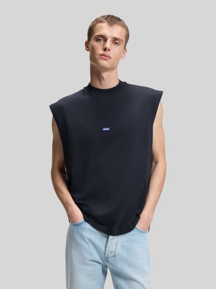 HUGO Blue Regular Fit T-Shirt aus reiner Baumwolle Modell 'NAVERTZ' Marine 4