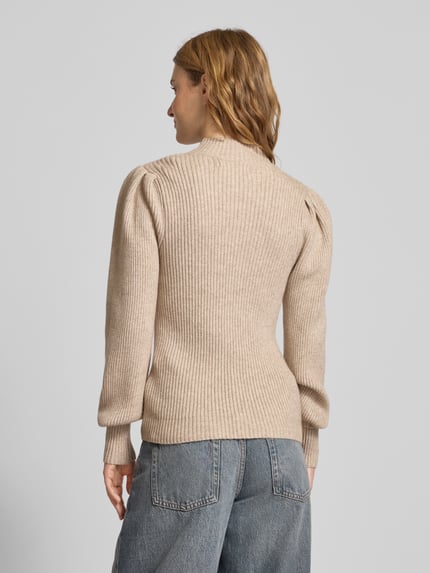 ONLY Regular Fit Strickpullover aus Viskose-Mix Modell 'KATIA' Beige Melange 5