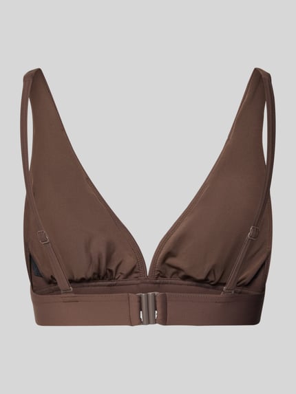 Produktfoto, Bikini-Oberteil im Allover-Look von Jake*s Casual in Braun, körpernahe Passform, Stretch-Material, verstellbare Träger.