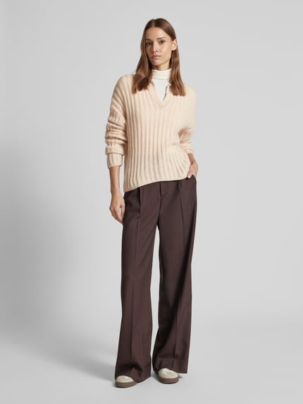 (THE MERCER) N.Y. Gebreide pullover met extra brede schouders Zand gemêleerd - 1