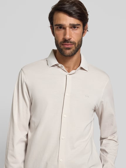 Armani Exchange Regular Fit Freizeithemd mit Haifischkragen Stein 3