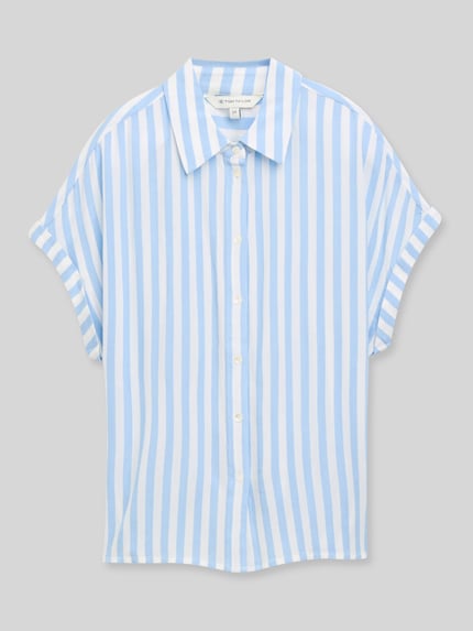 Tom Tailor Regular Fit Bluse aus reiner Viskose Hellblau 2