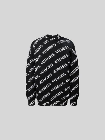 VETEMENTS Oversized wollen trui in brei-look Zwart - 2