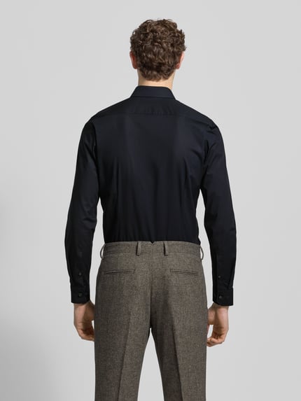 OLYMP No. Six Super slim fit zakelijk overhemd met kentkraag Zwart - 5