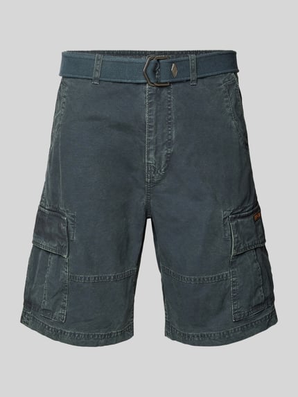 Superdry Szorty cargo o kroju regular fit z paskiem Granatowy 2