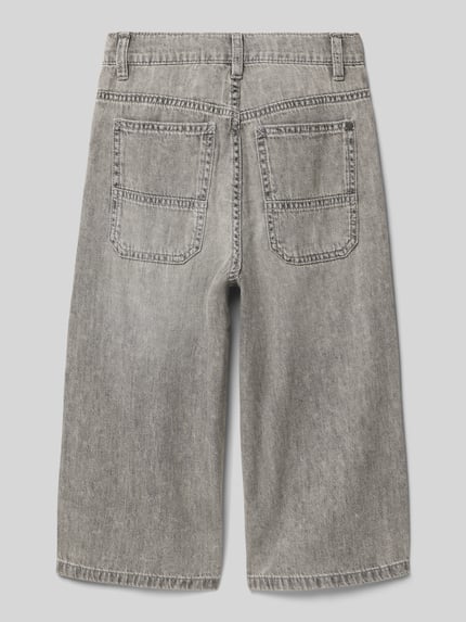 s.Oliver RED LABEL Wide Leg skater jeansshort in puur katoen Zwart - 3