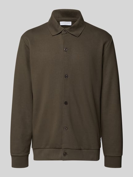 Lindbergh Regular Fit Sweatjacke aus Baumwoll-Mix Schlamm 2