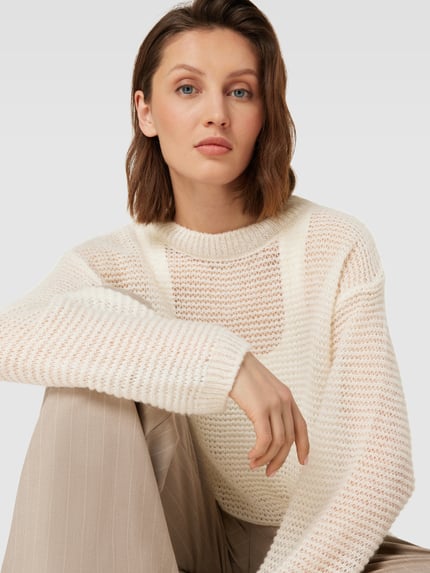 MANGO Strickpullover im semitransparenten Design Modell 'GRUMPI' Offwhite 3
