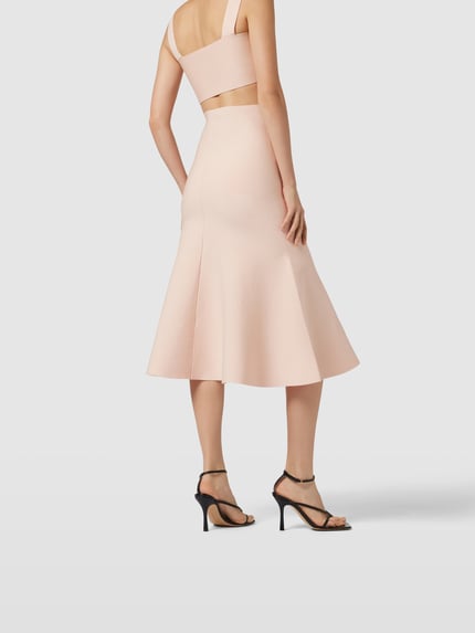 Victoria Beckham Midirok met van viscosemix Abrikoos - 5