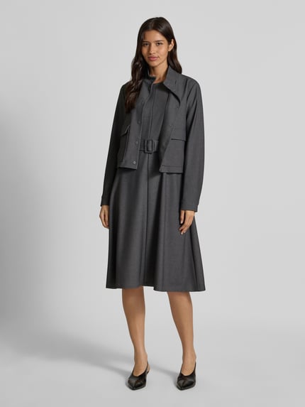 COMMA Midikleid mit Viskose-Anteil Modell 'September' Anthrazit 1