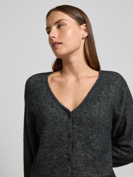 MSCH Copenhagen Regular Fit Strickjacke mit Alpaka-Anteil Modell 'Milania Hope' Anthrazit 3
