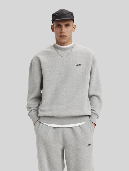 Levi's® Regular Fit Sweatshirt mit dezentem Logo-Schriftzug Mittelgrau 3