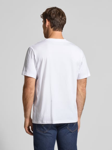 Selected Regular fit T-shirt van katoenmix, model 'ASPEN' Wit - 5