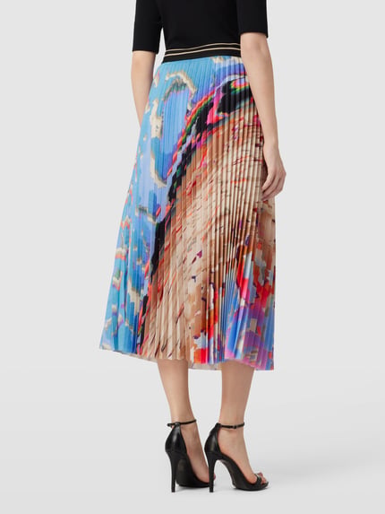 Marc Cain Midirok met plissévouwen Bleu - 5