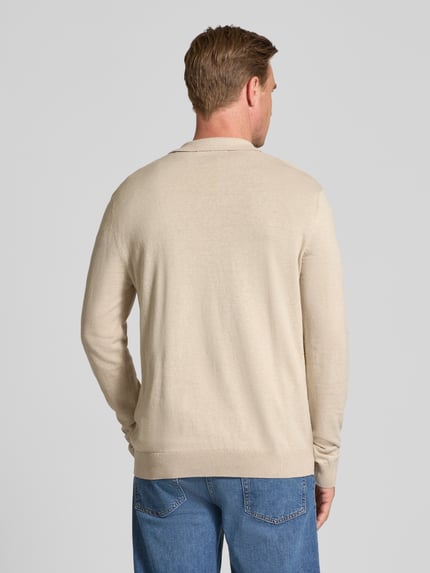 Selected Sweter z dzianiny o kroju regular fit z czystej bawełny model ‘BERG’ Złamany biały melanż 5
