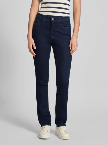 Brax Slim Fit Jeans im Used-Look Modell 'MARY THERMO' Dunkelblau 4