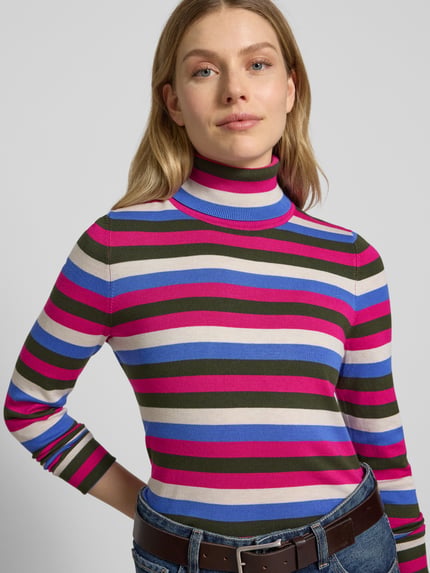 Christian Berg Woman Regular Fit Rollkragenpullover aus Viskose-Mix Fuchsia 3
