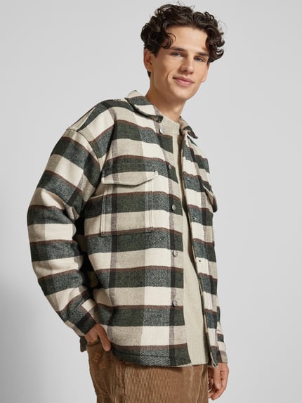 JACK & JONES Regular fit overhemdjack met wol Offwhite - 3
