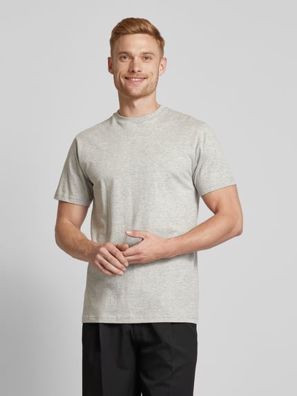 RAGMAN T-shirt z prążkowanym Okrągły dekolt w Zestaw 2 szt. Jasnoszary 4