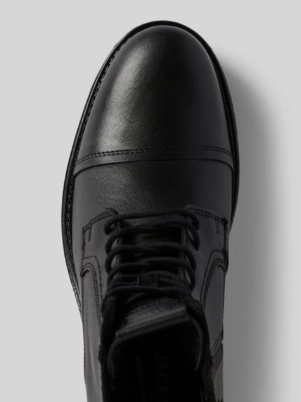 JACK & JONES Boots van leer met ritssluiting, model 'RUSSEL' Zwart - 3