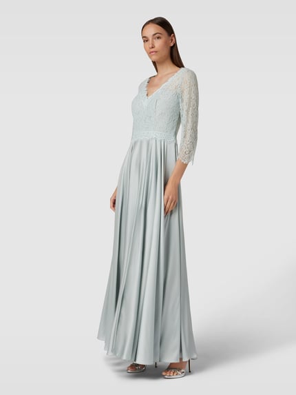 Mascara Abendkleid mit Spitzenbesatz Gruen 1