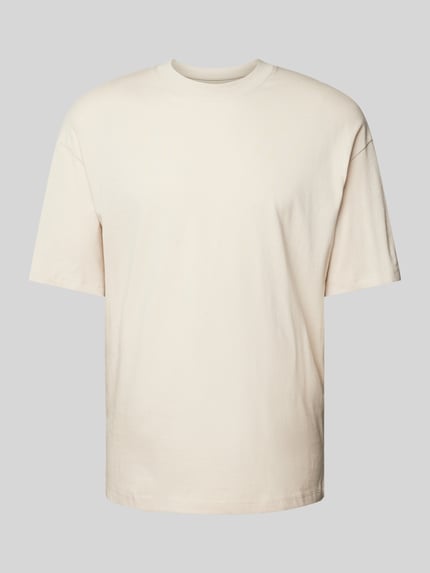 JACK & JONES T-Shirt mit geripptem Rundhalsausschnitt Modell 'BRADLEY' Offwhite 2
