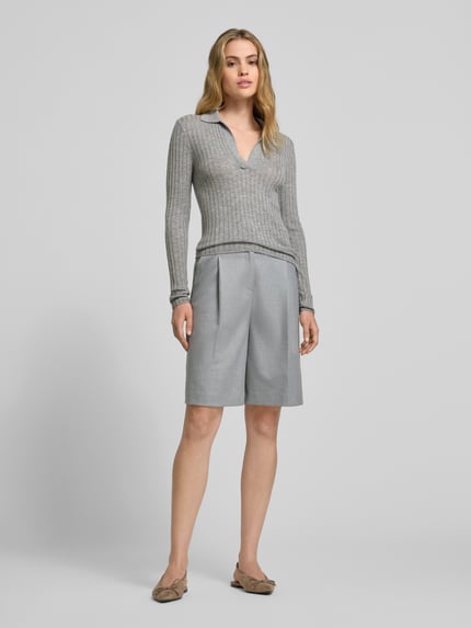 Style Icon Collection Rippstrickpullover aus Wolle  Mittelgrau Melange 1