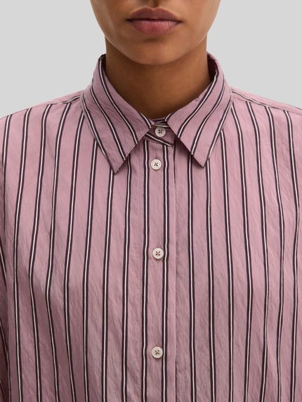 Marc O'Polo Cropped Langarmbluse mit überschnittenen Schultern Mauve 3